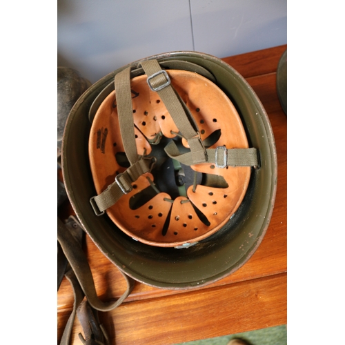 90 - Collection of 3 Military Helmets to include 1950s American Helmet, 1966 Helmet and another one