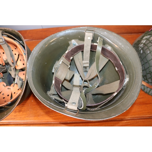 90 - Collection of 3 Military Helmets to include 1950s American Helmet, 1966 Helmet and another one