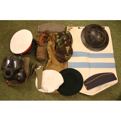 340D - Military Hats, Gas Mask and Puttees etc