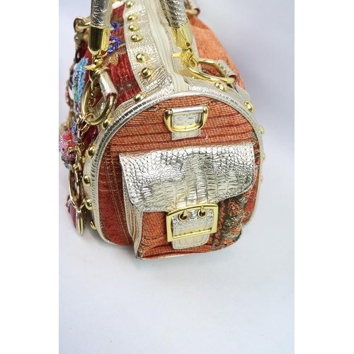 143 - Very Decorative Butler & Wilson Handbag adorned with mulitply jewels and 3 Charms