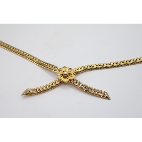 153 - Heavy 9ct Gold necklace marked NK by Wristwear, unclips to the rosette for easy wearing. 23g total w... 