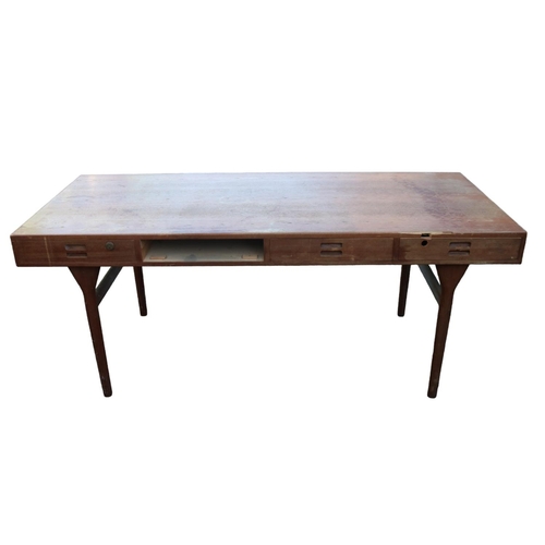 201 - Nanna Ditzel for Soren Willadsen Teak Danish Desk C.1954 175cm in Length by 75cm in Depth by 72cm in... 