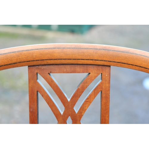 212 - Pair of S & H Jewell of 31 Little Street Holborn Edwardian Walnut Inlaid sitting room chairs with fi... 