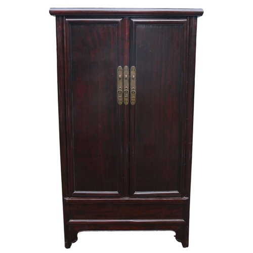 225 - Antique Chinese Rosewood Tapered cabinet C.1890. 156cm in Height by 85cm in Width by 43cm in Depth