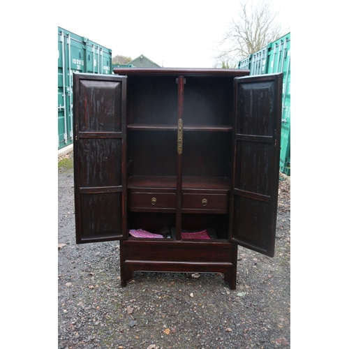 225 - Antique Chinese Rosewood Tapered cabinet C.1890. 156cm in Height by 85cm in Width by 43cm in Depth