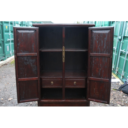 226 - Antique Chinese Rosewood Tapered cabinet C.1890. 156cm in Height by 85cm in Width by 43cm in Depth