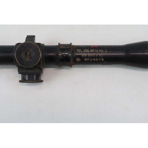 66 - WW2 No.32 MK 3 Lee Enfield Telescopic sight, marked OS 2039A No. 24875 - Clear Optics