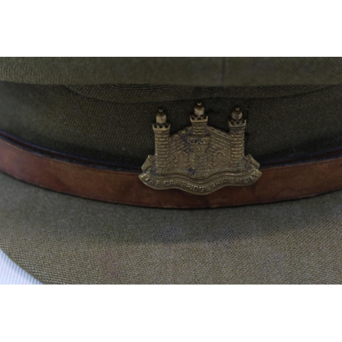 71 - Cambridgeshire Regiment Military Cap with badge Herbert Johnson of New Bond Street