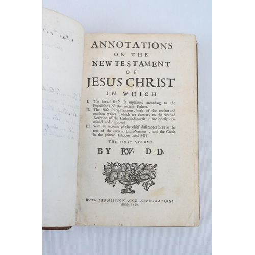 78 - Leather Bound Bible 'Annotations on the New Testament of Jesus Christ in which  I. The literal sense... 