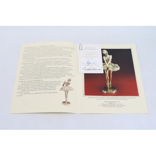 89 - Anna Pavlova the Incomparable Prima Ballerina limited edition bronze by Nathan David limited edition... 