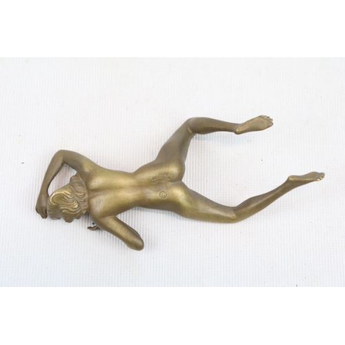 94 - Franz Bergmann (1861-1936). Laying Nude with arms and legs outstretched, stamped marks to base. 12cm... 