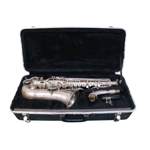 100 - Cased Conn Silver Alto Saxophone 'New Wonder Series 1' C.1921 - 22 with mouthpiece