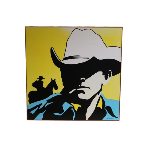 122 - Antonio De Felipe (b. 1965) Western Pop art screen print depicting Hollywood Cowboy Yul Brynner. 83c... 