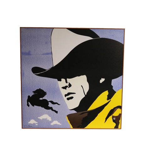 123 - Antonio De Felipe (b. 1965) Western Pop art screen print depicting Hollywood Cowboy Yjohn Wayne. 83c... 