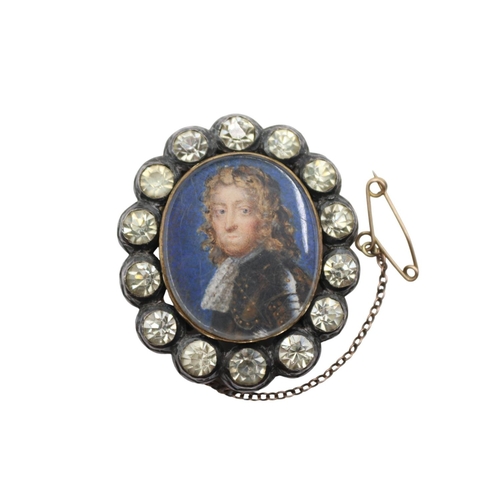 155 - Rare 17thC Oval Paste Portrait Brooch with later bracelet fixings, Reputedly Lord Viscount Edward Mo... 