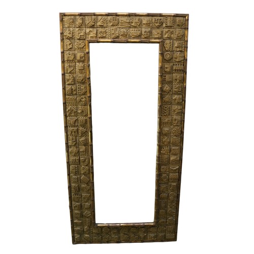 134 - Ron Hitchins (1926-2019) Cubist gilt framed Mirror. 59 x 121cm