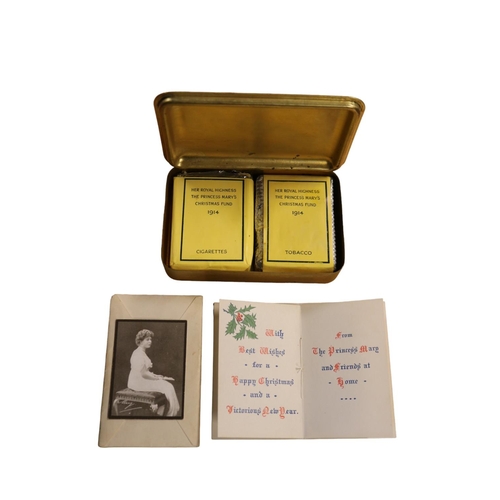 85 - Princess Mary Gift tin with original contents of tobacco, cigarettes, picture of Princess Mary, Chri... 