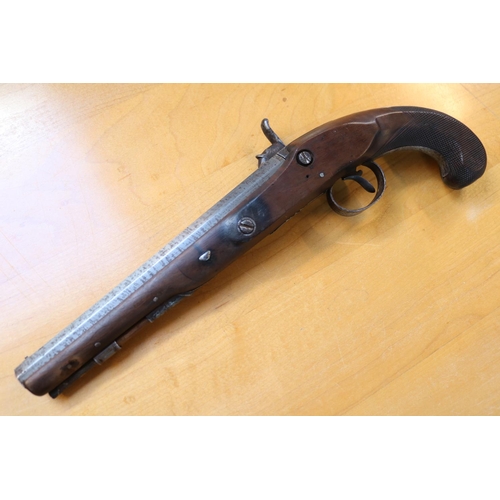 109 - Early 19thC  Percussion Duelling Pistol signed Tow, No visible serial number circa 1815/20. octagona... 