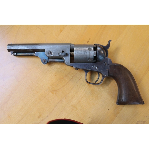 109A - A Colt 1851 Model Navy Percussion Revolver No. 186280 1856 The barrel with USA Address, plain cylind... 