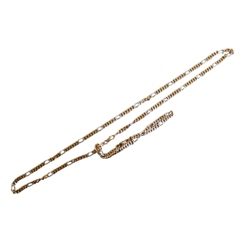 171 - Ladies 2 Tone 9ct Necklace and bracelet suite. Necklace 57cm in Length and 20cm in Length. 46.5g tot... 