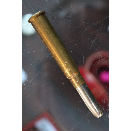 84 - Princess Mary Bullet Pencil. The brass case with crowned M Monogram and date 1914