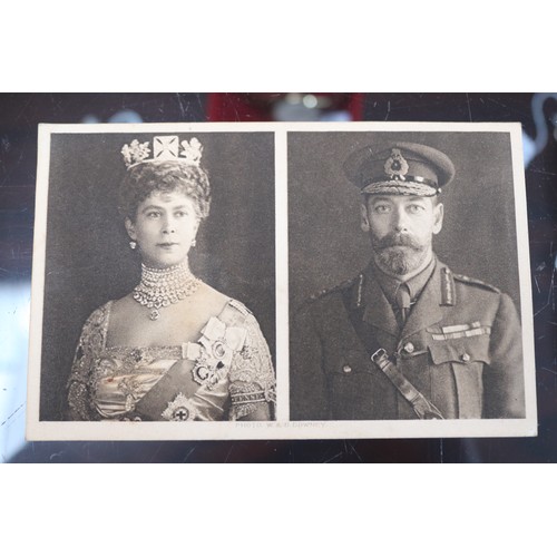 86 - Postcard of King George and Queen Mary, together with unused tobacco pipe 'The Imperial' with hallma... 