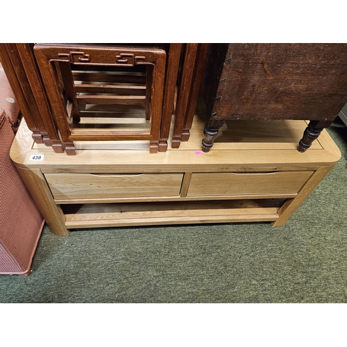 430 - Light Oak Coffee table of 2 drawers