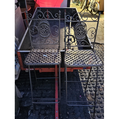 456 - Pair of Metal folding high chairs