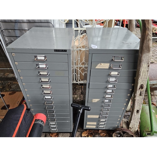 445 - Pair of Vintage Metal Office units