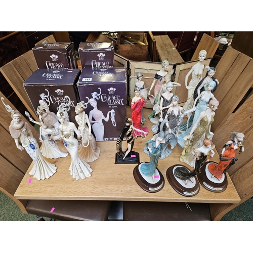 141 - Large collection of Art Deco style figurines inc Chicago Classix by Juliana