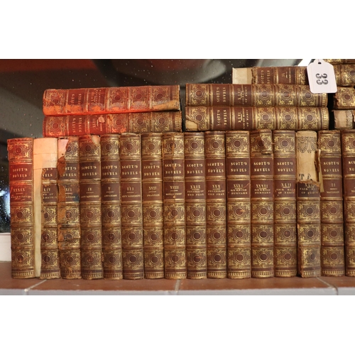 23 - Large Collection of Scott's Novels with gilded spines