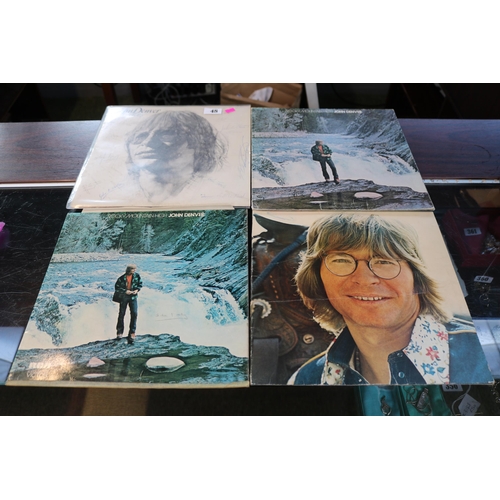 85 - Collection of John Denver records inc. I want to Live with assorted signatures to sleeve