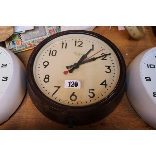 120 - Vintage Smiths Sectric numeral clock and 3 later Smiths wall clocks