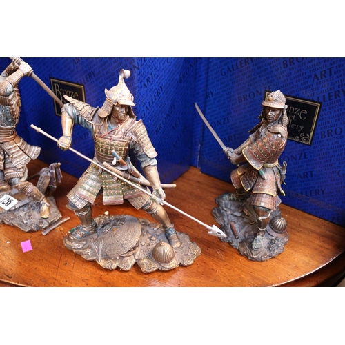 126 - Collection of 5 Bronze Art Gallery Samurai figures boxed