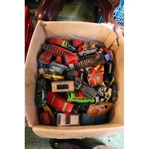 127 - 2 Boxes of assorted Toy vehicles to include Dinky, Matchbox etc