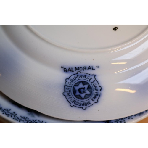 142 - Grimwades Balmoral pattern Blue & White Dinner service