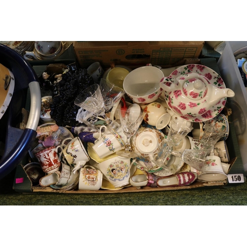 150 - Box of assorted Ceramics inc. Coalport Flamenco dancer, Dame Laura Knight Mug etc