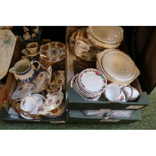 155 - 6 Boxes of assorted Ceramics to include James Kent Empress pattern dinner service, Tuscan China Tea ... 