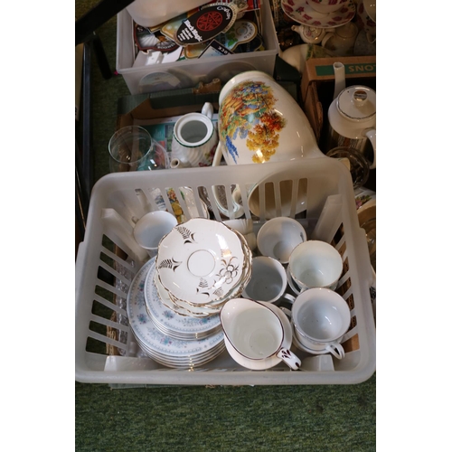 155 - 6 Boxes of assorted Ceramics to include James Kent Empress pattern dinner service, Tuscan China Tea ... 