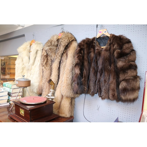 166 - 2 Vintage Fur Coats and a Fur shoulder wrap