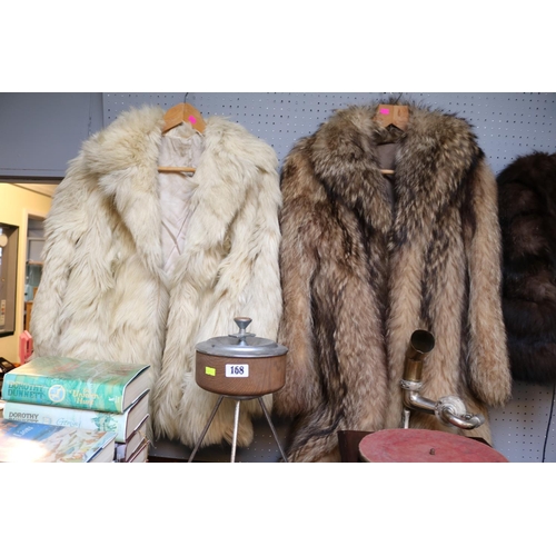 166 - 2 Vintage Fur Coats and a Fur shoulder wrap