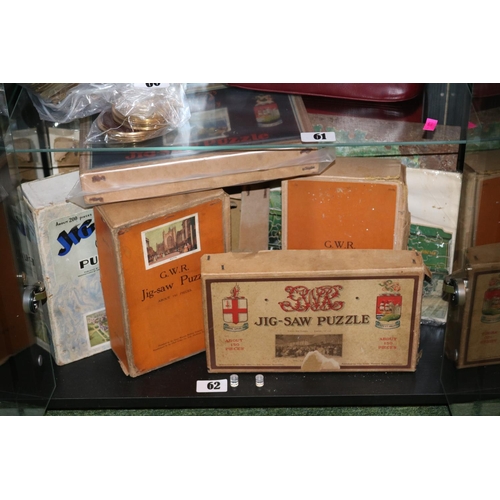 62 - Collection of seven GWR Chad Valley Jigsaws 1920/30's five in original boxes.  Comprising; Bath c193... 