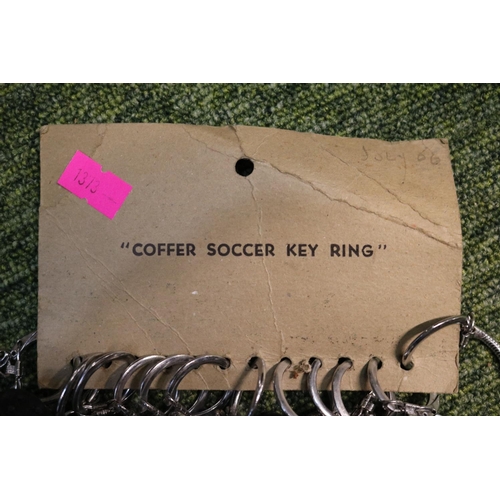 77 - Collection of Retailers Football boot keyrings in the style of adidas marked Coffer Soccer Key Ring ... 