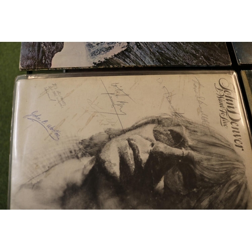 85 - Collection of John Denver records inc. I want to Live with assorted signatures to sleeve