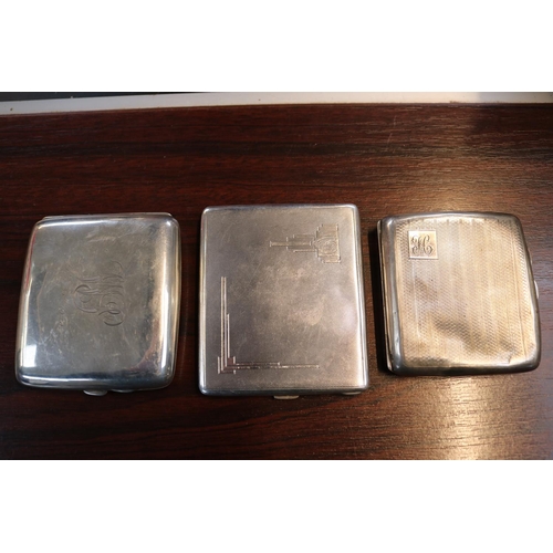 279 - 3 Early 20thC Silver Cigarette cases 304g total weight