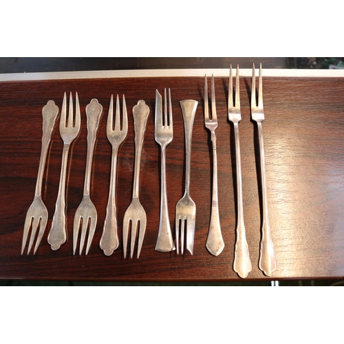 283 - Silver & White Metal Bernoof A.Krupp Set of Pastry Forks