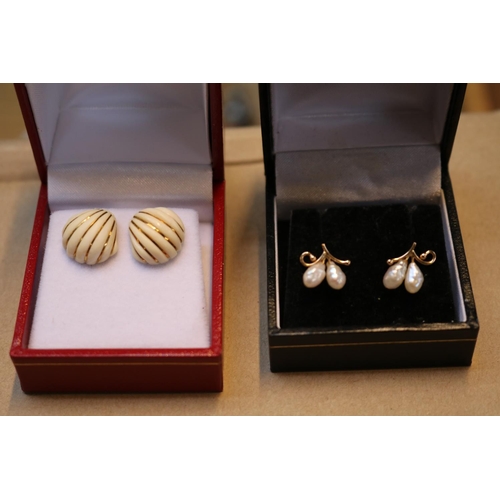 293 - 2 Boxed Pairs of Earrings to include Baroque Pearl & a Pair of Shell design earrings