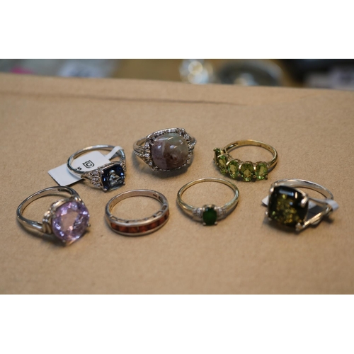 298 - Collection of Assorted Silver Gem set rings