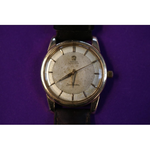 322 - Omega Automatic Seamaster with baton dial mounted on Brown Leather strap