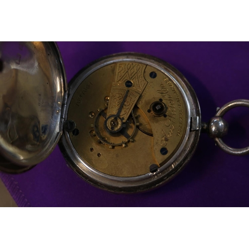 323 - A W Waltham Silver Pocket watch with roman numeral dial